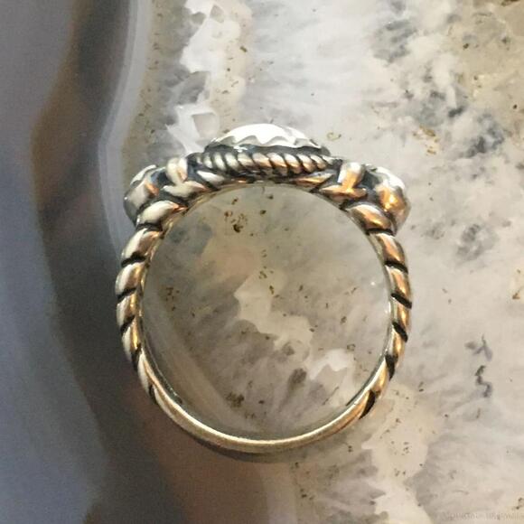 Carolyn Pollack Southwestern Style Sterling 3 Oval Howlite Ring For Women - Picture 8 of 10